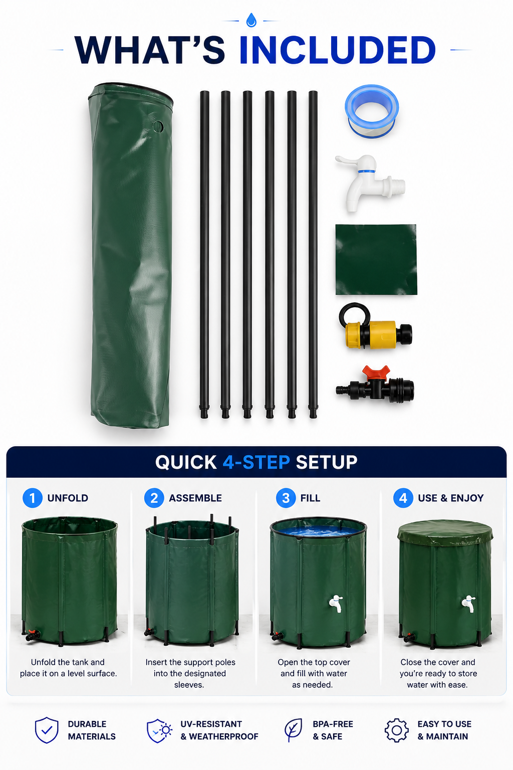 FoldaTank™ 440L Collapsible Water Tank