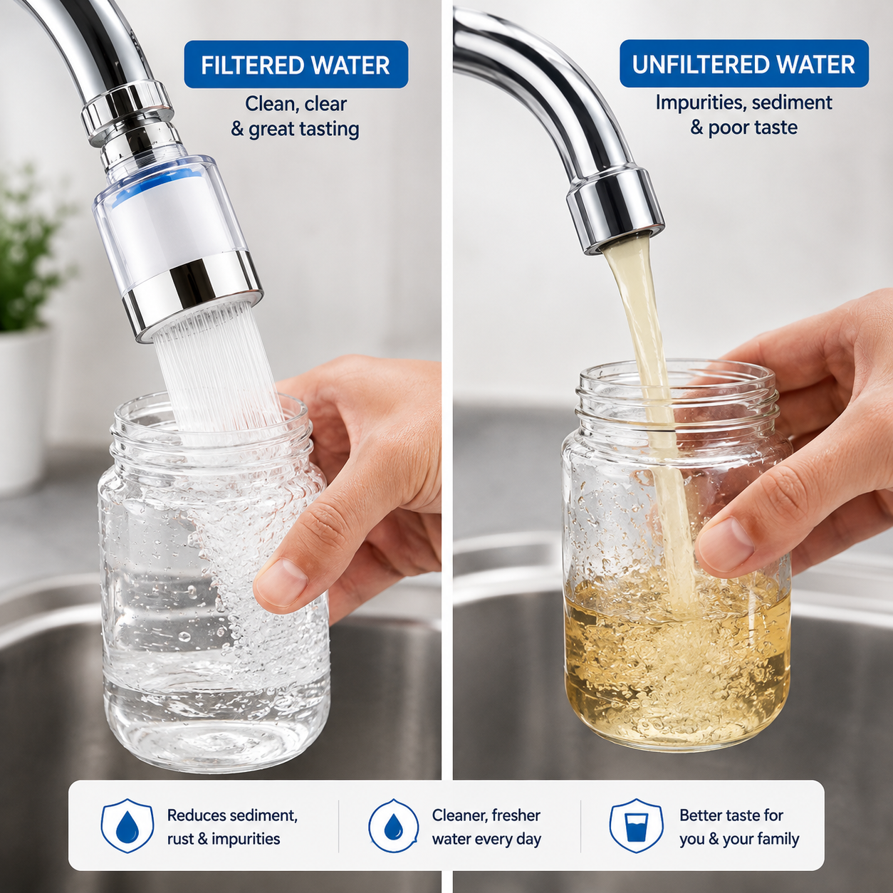 Water Purifying Faucet with Replaceable Filter