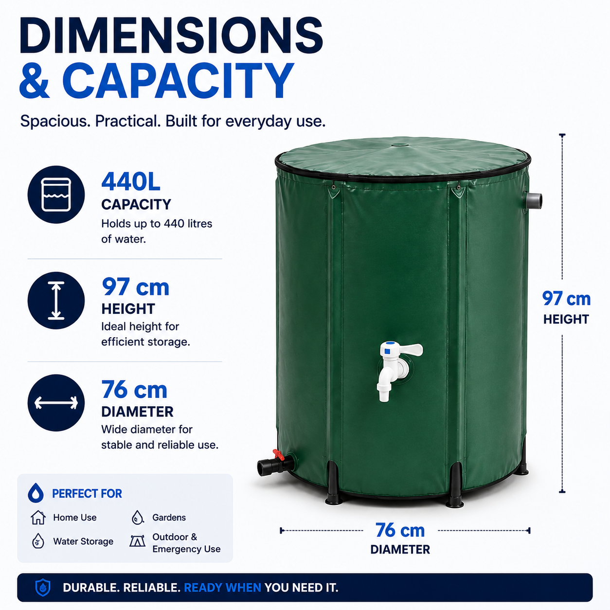 FoldaTank™ 440L Collapsible Water Tank